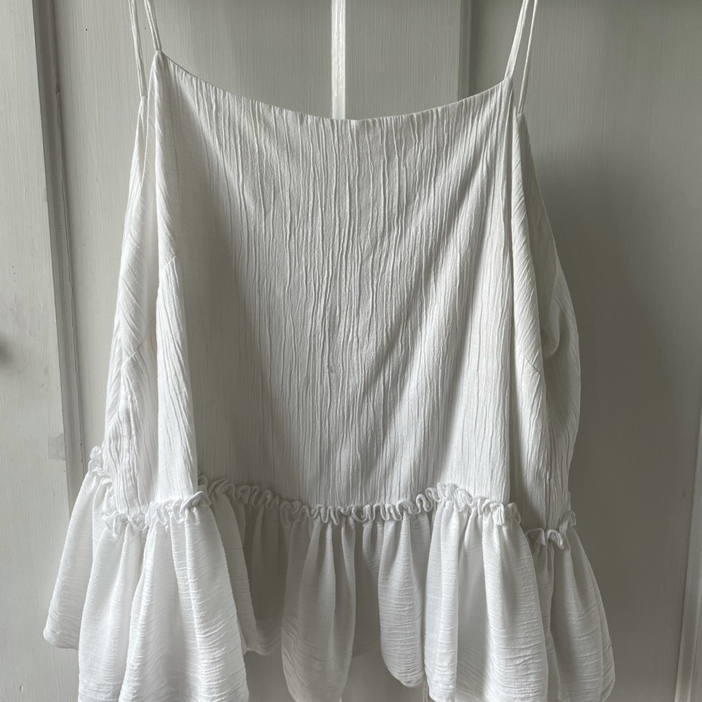 white peplum cami from asos